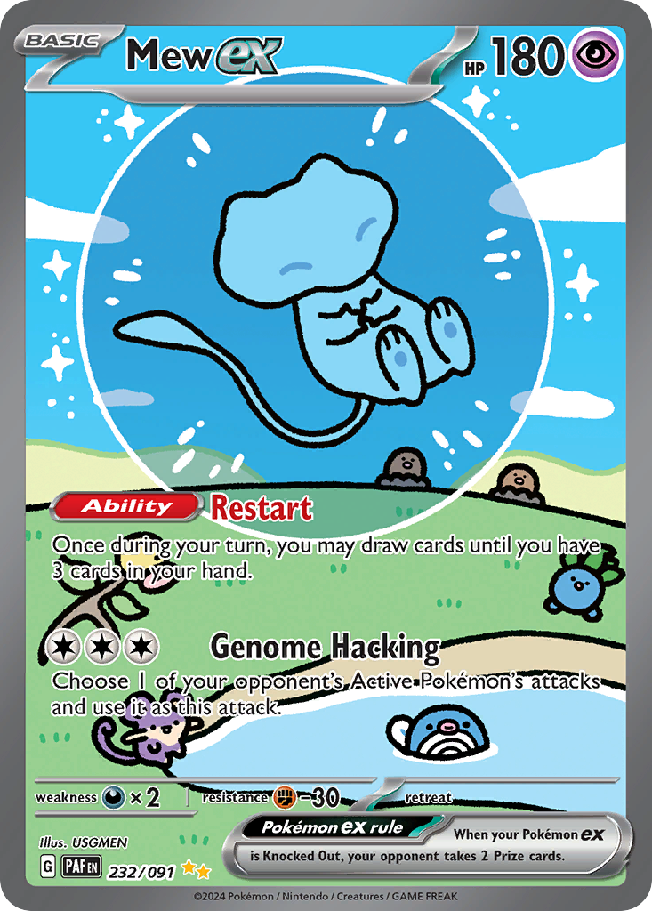 MEW EX (BUBBLE MEW) reference card artwork in a custom Prom's Collection holder